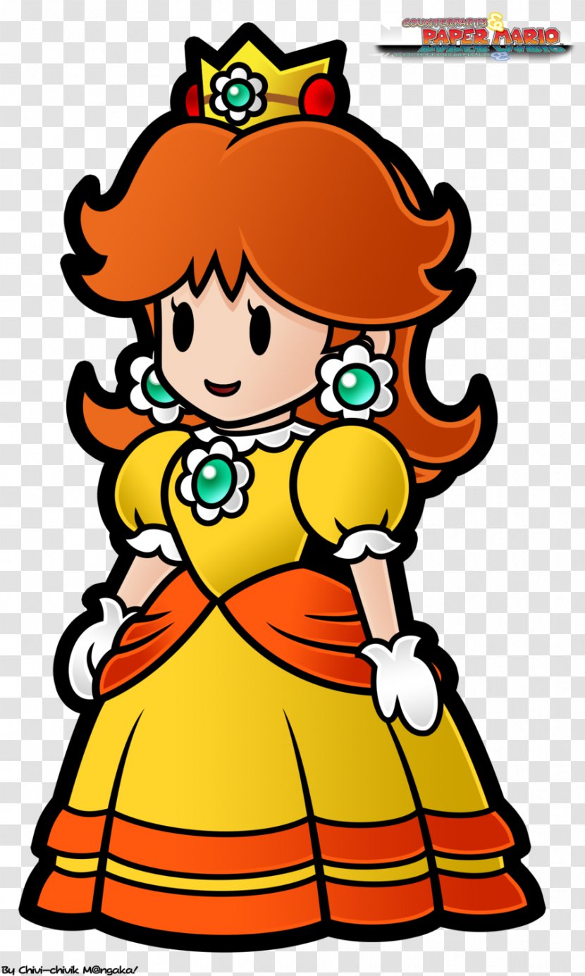 Super Mario Bros. Princess Daisy Peach Paper - Luigi Superstar Saga Transparent PNG