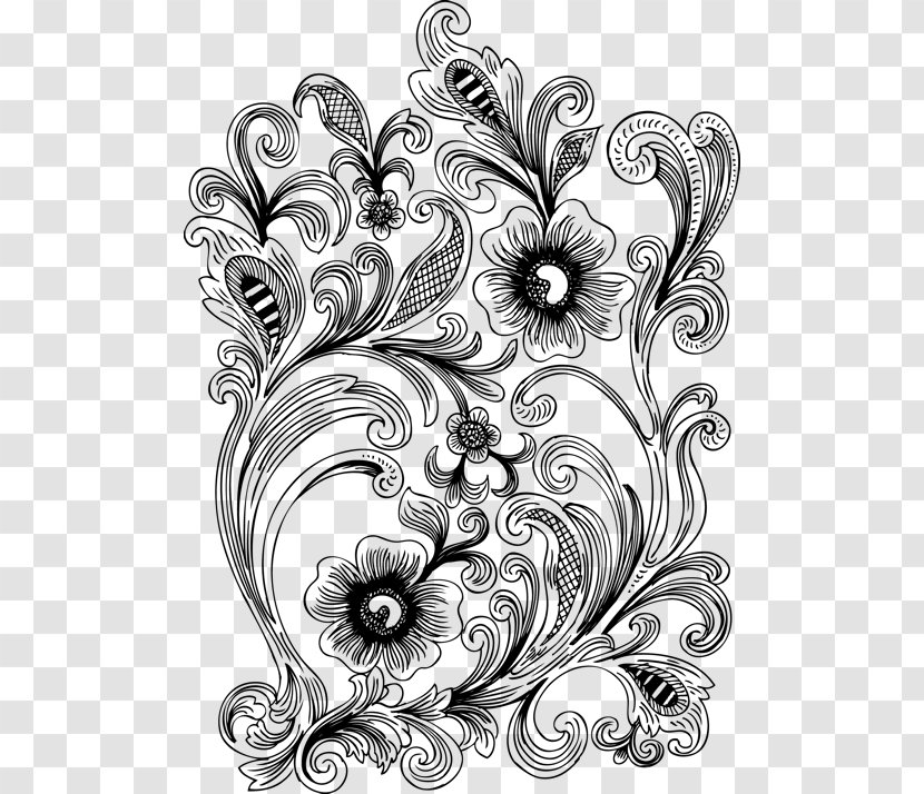 Drawing Floral Design Pattern - Shading Transparent PNG