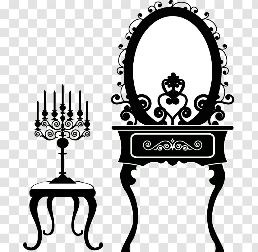 Download Illustration - Furniture - Tables Makeup Chair Candle Holders Transparent PNG