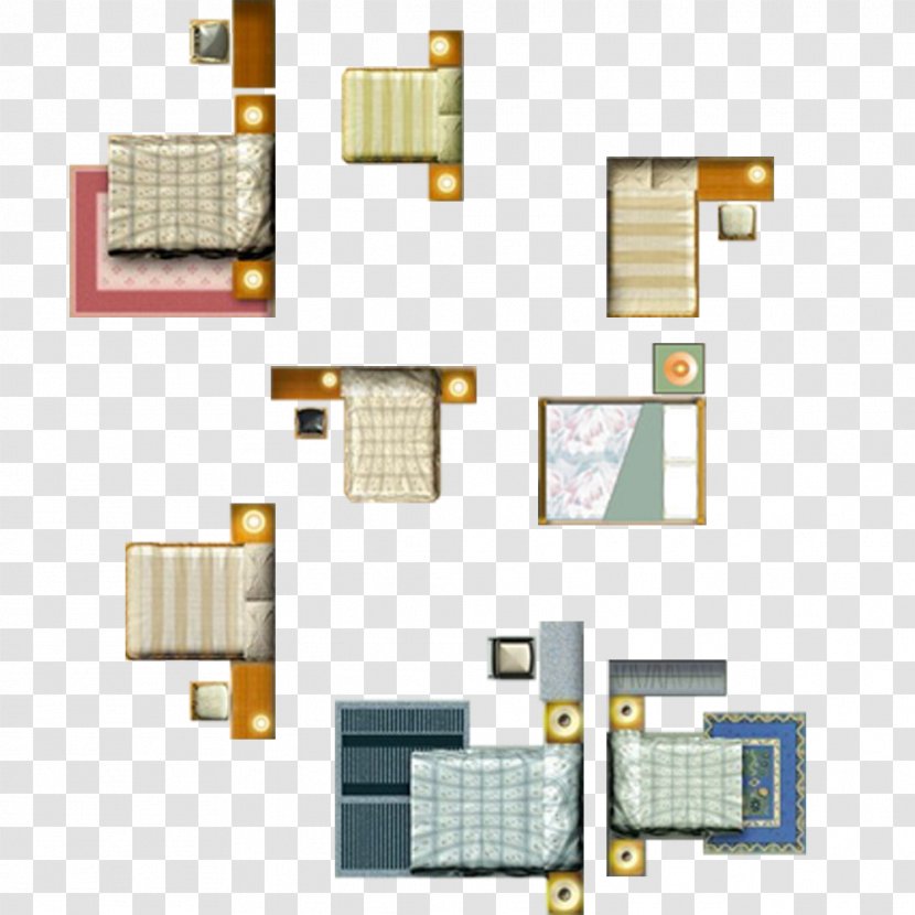 Nightstand Table Floor Plan Bed Furniture - And Bedside Layout Transparent PNG