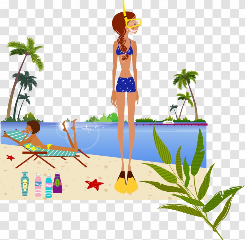 Stock Illustration Clip Art - Fictional Character - Vector Beach Resort Transparent PNG