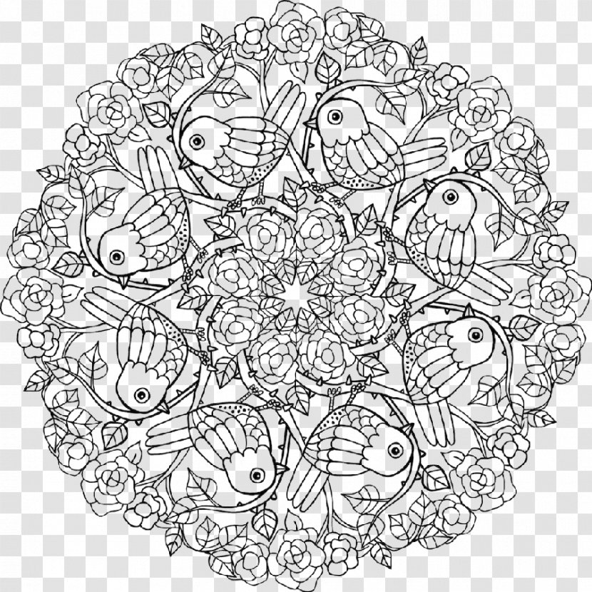Secret Garden: An Inky Treasure Hunt And Colouring Book Coloring Mandala The Enchanted Forest - Line Art - Page Transparent PNG