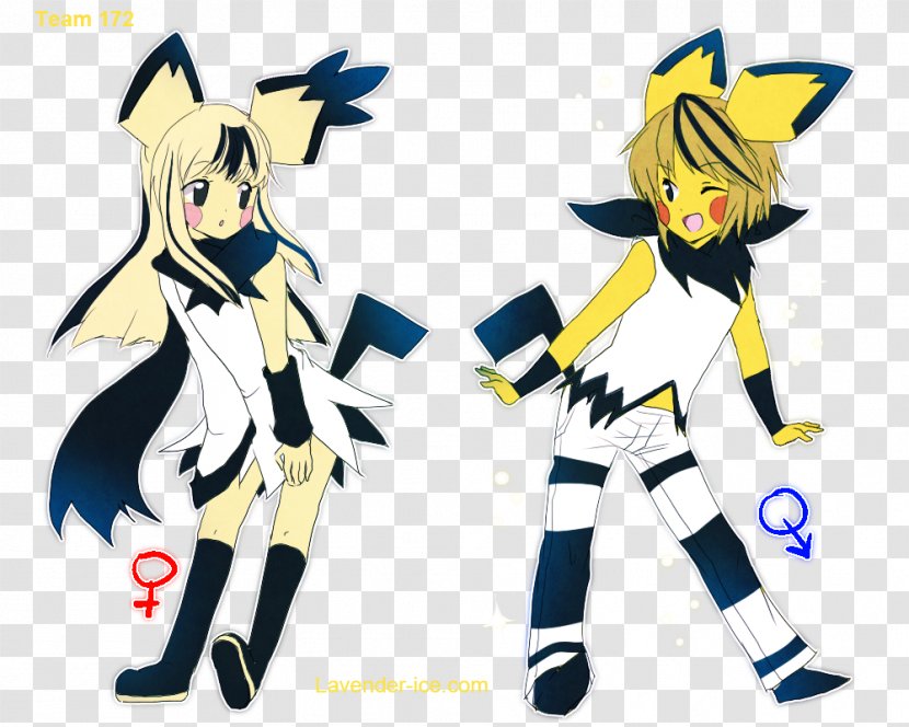 Pikachu Moe Anthropomorphism Pichu Pokémon Sylveon - Cartoon - Couple Figure Transparent PNG