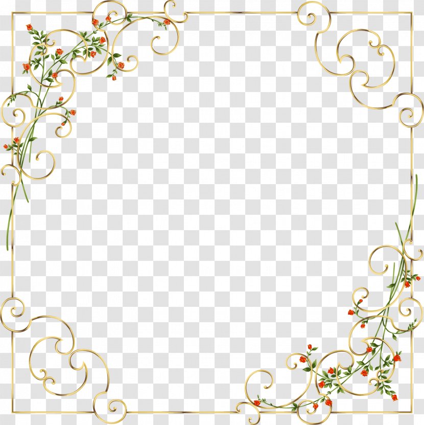 Picture Frames Flower Gold Clip Art - Flora - Delicate Frame Cliparts Transparent PNG