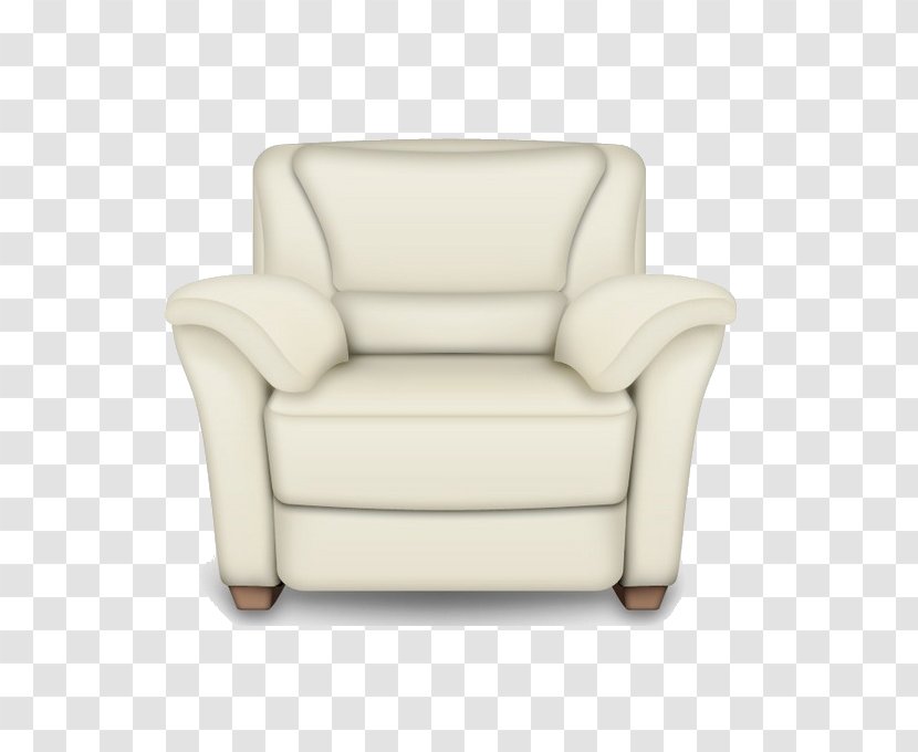 Chair Couch Leather White - Seat Transparent PNG