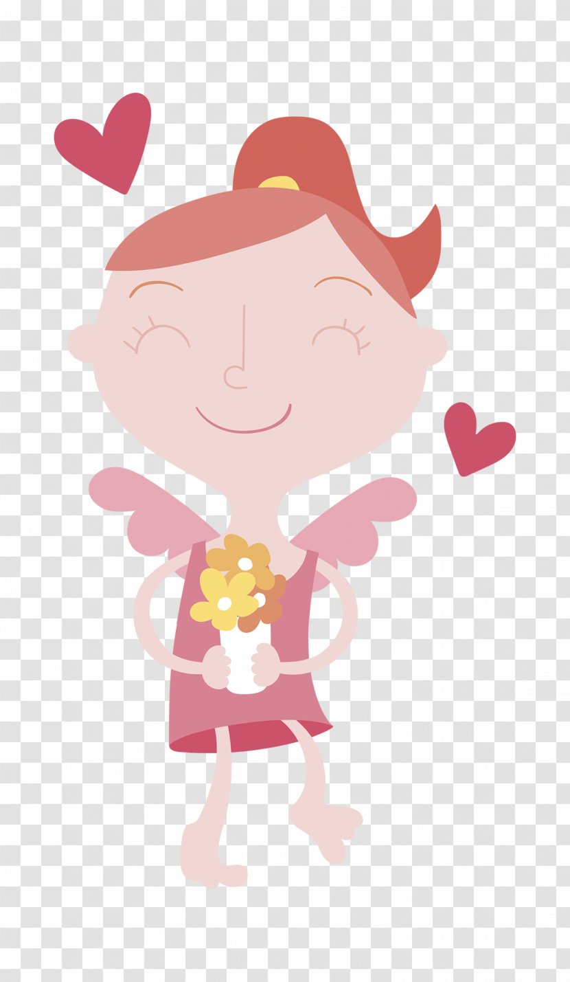 Vector Graphics Love Cupid Image - Flower - Cute Angel Transparent PNG