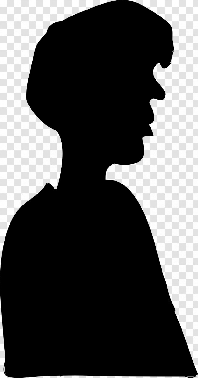 Silhouette Neck Clip Art Black M - Face - Head Transparent PNG