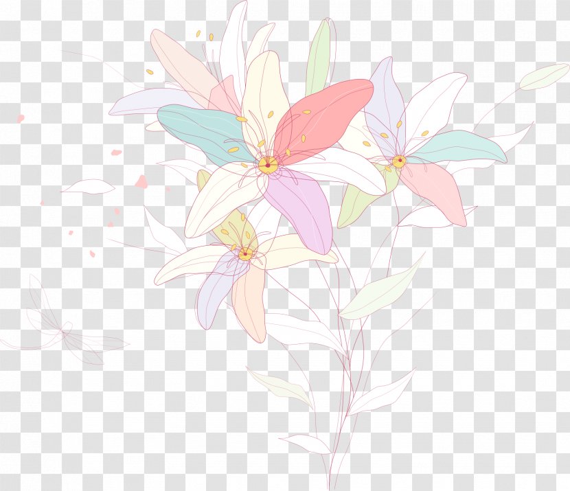 Floral Design Butterfly Illustration - Fairy - Hand-painted Lily Transparent PNG