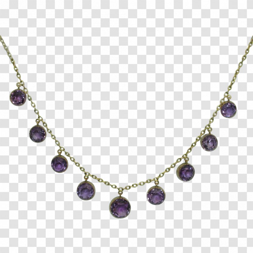 Necklace Jewellery Amethyst Gemstone Cabochon - Ruby - Gold Chain Transparent PNG