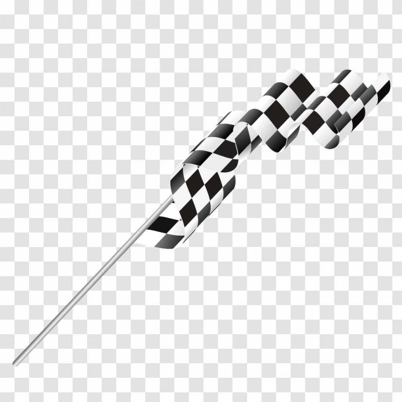 Black And White Flag - Checkered Vector Material Transparent PNG