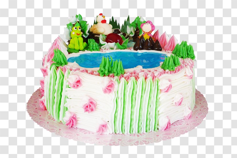 Birthday Cake Sugar Frosting & Icing Torte Cream Pie - PINK CAKE Transparent PNG