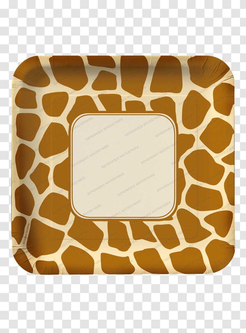 Giraffe Animal Print Paper Cloth Napkins Plate - Brown Transparent PNG