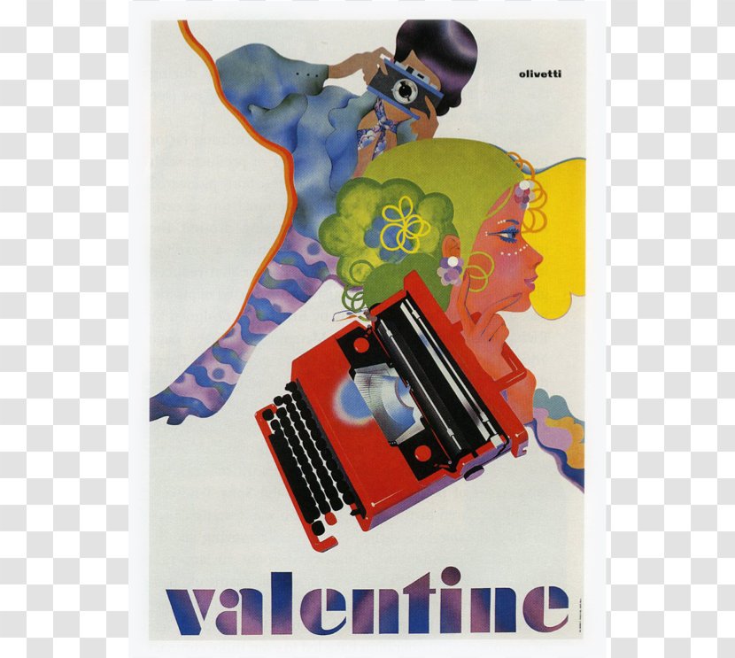 Poster Olivetti Valentine Typewriter Advertising - Design Transparent PNG