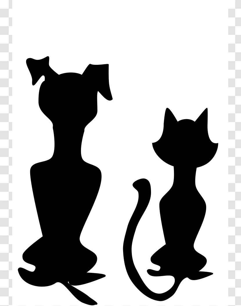 Cat Dog Kitten Silhouette Clip Art - Dogu2013cat Relationship - Pet Sitter Cliparts Transparent PNG