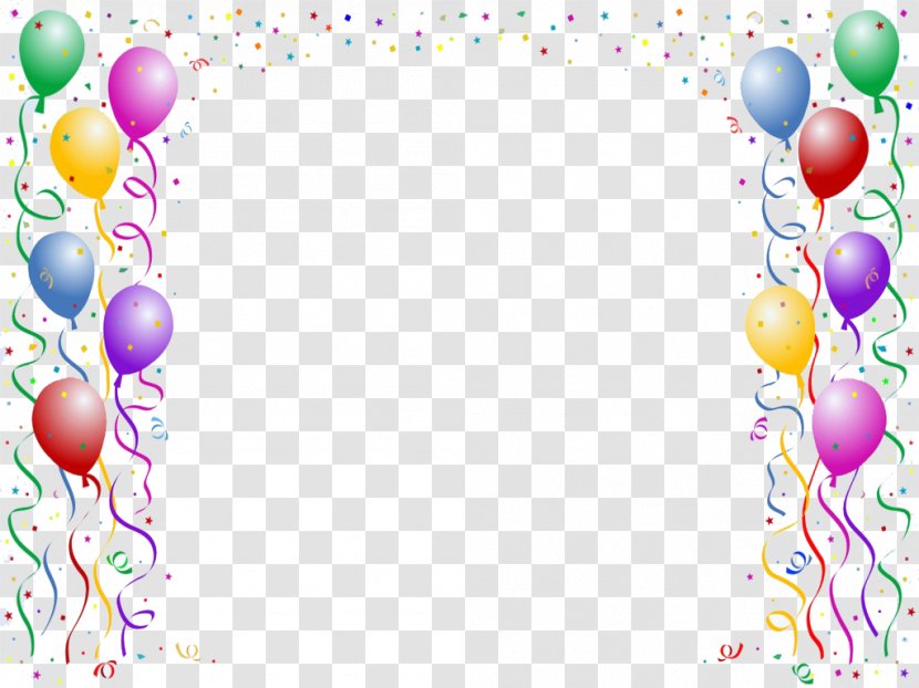 Birthday Cake Wish Happy To You Party - Gift - Colorful Balloons Border Celebrate Transparent PNG