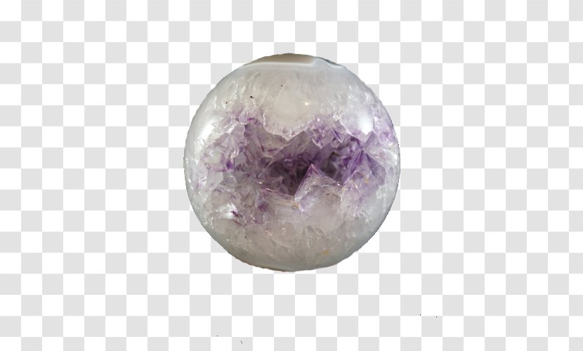 Amethyst Purple Crystal Sphere Bead Transparent PNG