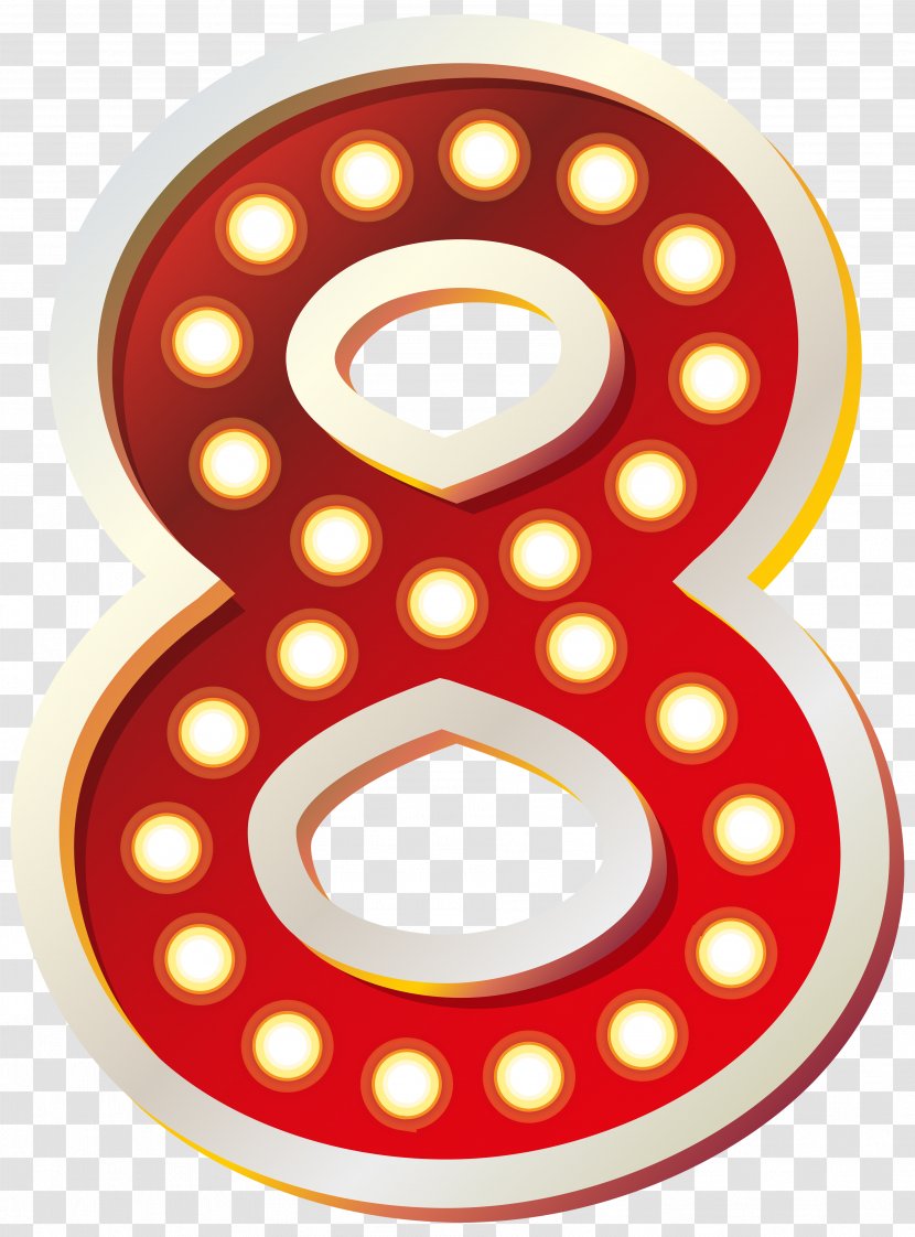 Download Clip Art - Museum - Red Number Eight With Lights Image Transparent PNG