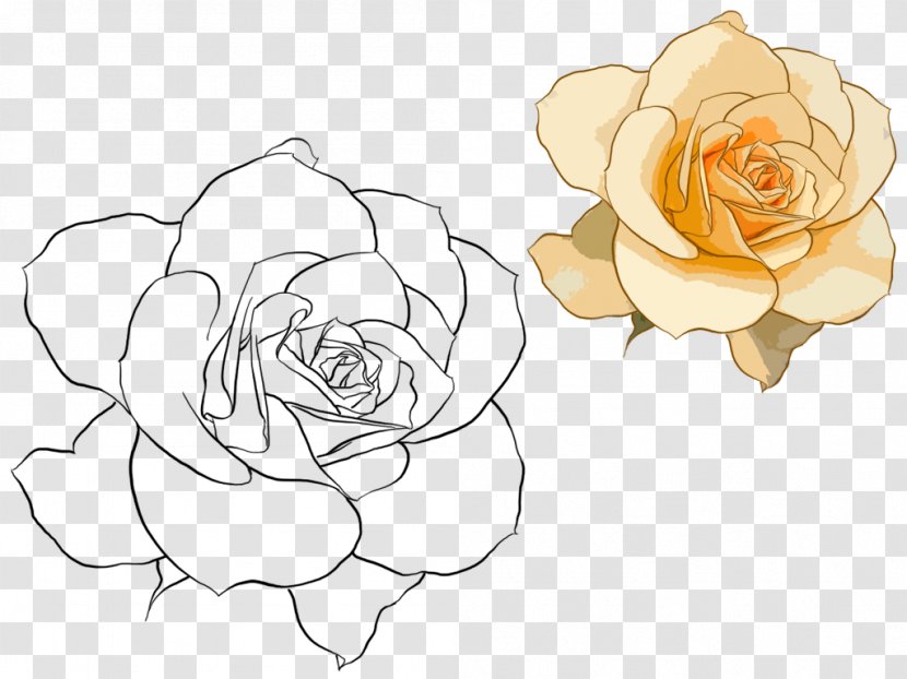 Beach Rose Rosa Chinensis Watercolor Painting Illustration - Black And White - Hand Drawn Transparent PNG