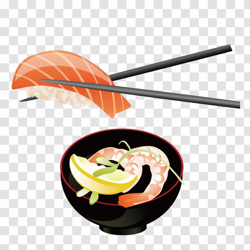 Sushi Japanese Cuisine Sashimi Salmon - Garnish Transparent PNG