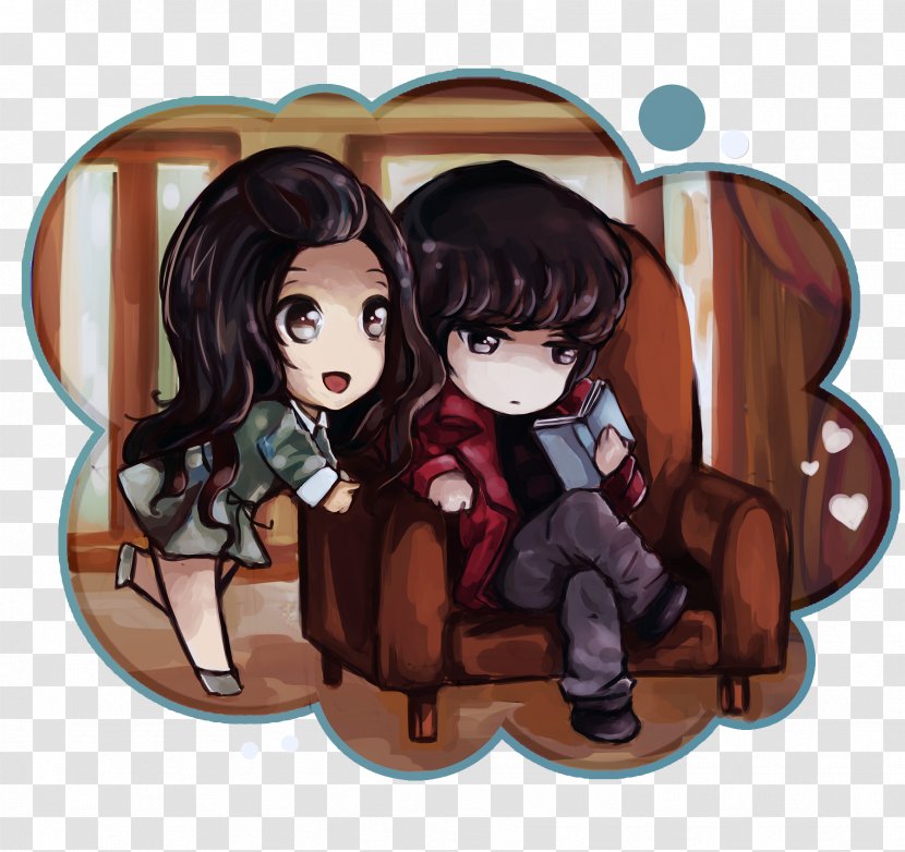 Black Hair Character Fiction - Heart - Frame Transparent PNG
