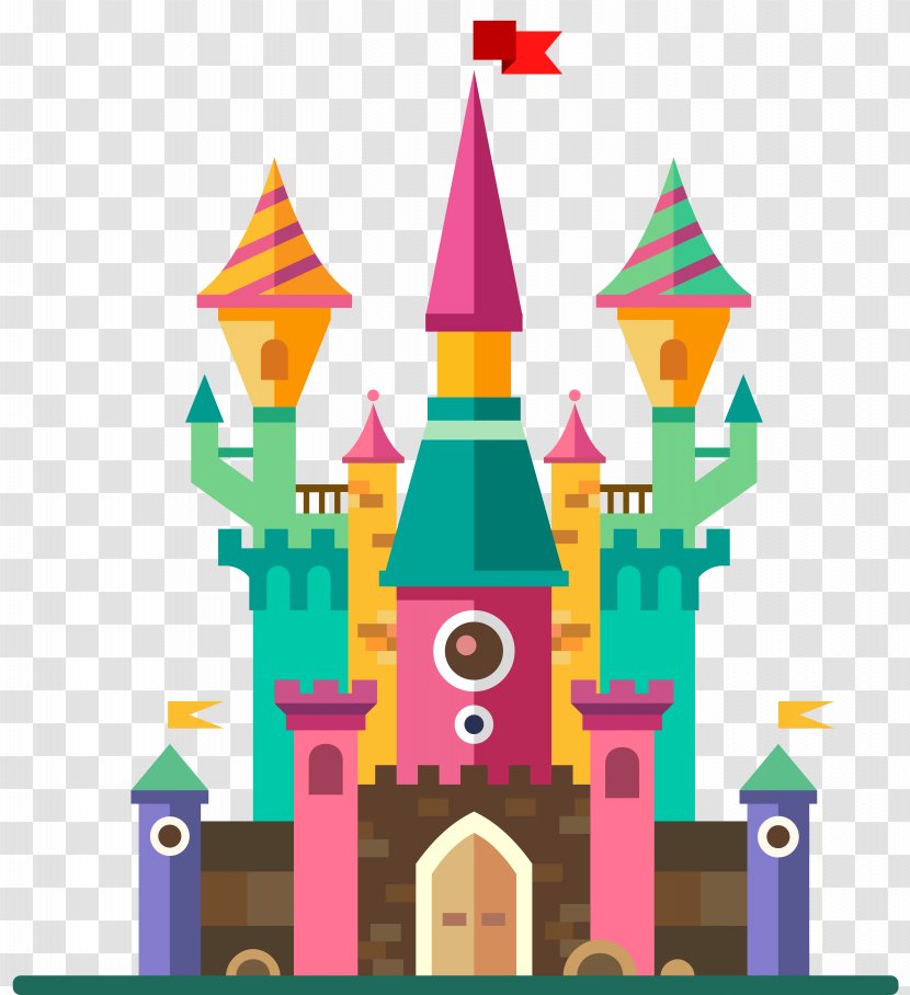 Fairy Tale Magic Illustration - Cartoon - Cute Castle Clipart Image Transparent PNG