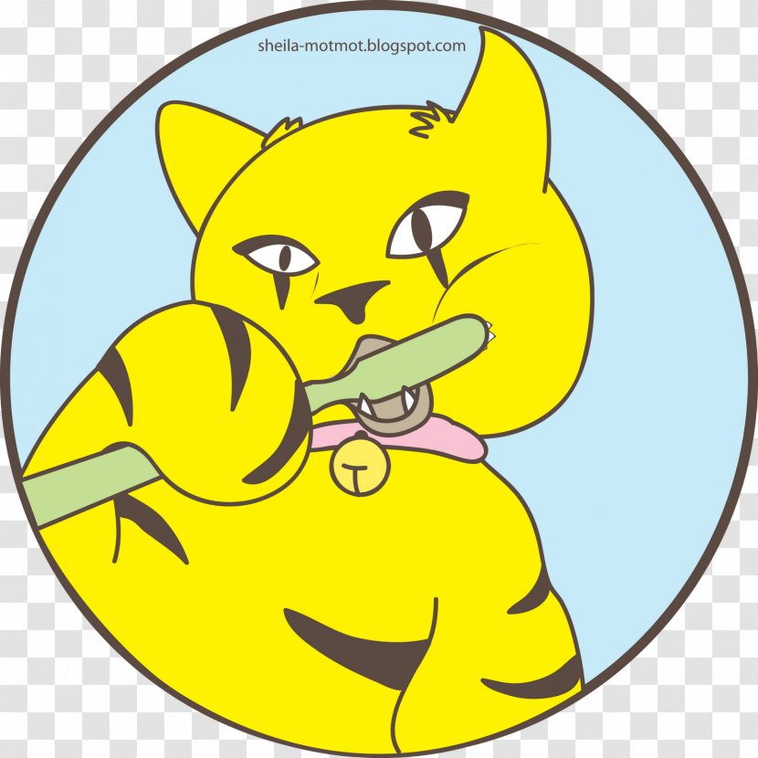 Cat Whiskers Emoticon Smiley Clip Art - Yellow Transparent PNG