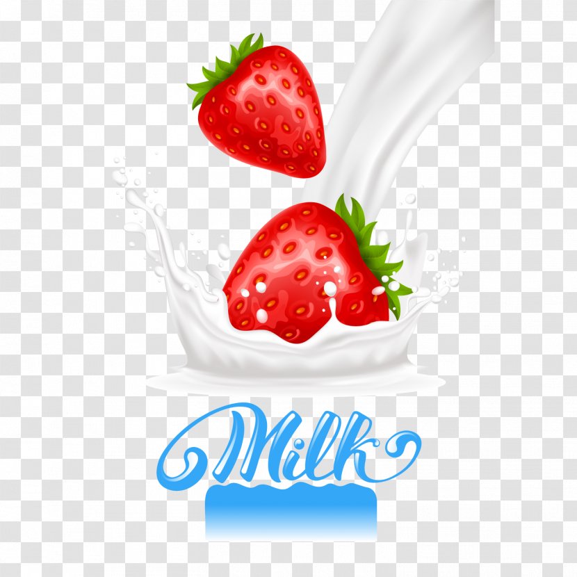 Milkshake Cream Strawberry - Yogurt - Deliciously Add Fresh Milk Vector Transparent PNG
