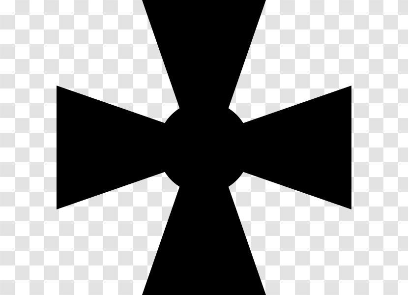 Maltese Cross Iron First World War Symbol - Black And White - People's Liberation Army Transparent PNG