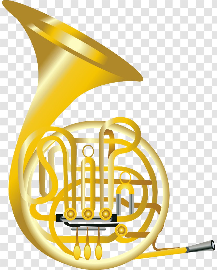 Musical Instrument French Horn Brass Concert Band Illustration - Watercolor - Instruments Transparent PNG