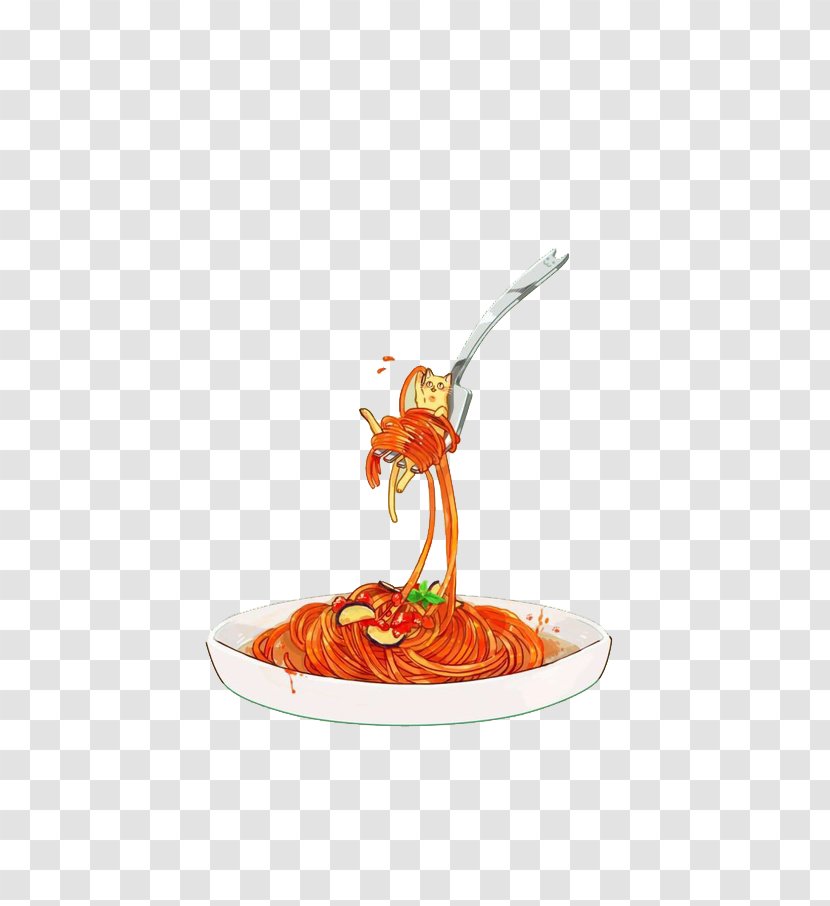 Pasta Chinese Noodles Ramen - Food - Spaghetti Fork Painted On Transparent PNG