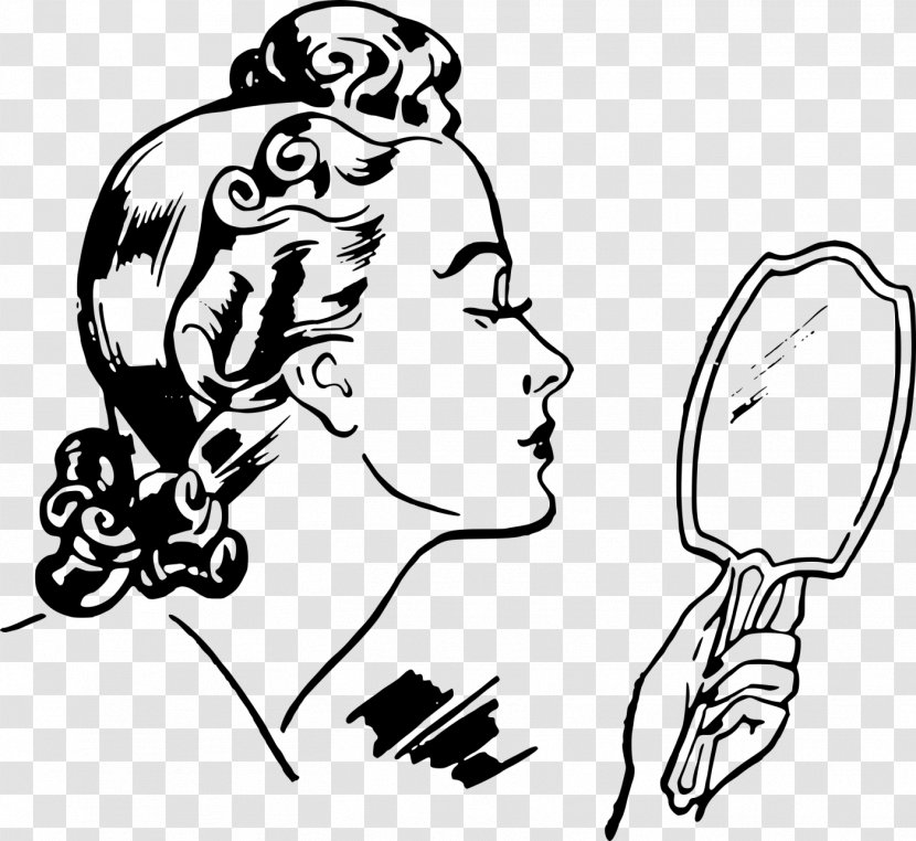 Mirror Woman Drawing Clip Art - Silhouette Transparent PNG
