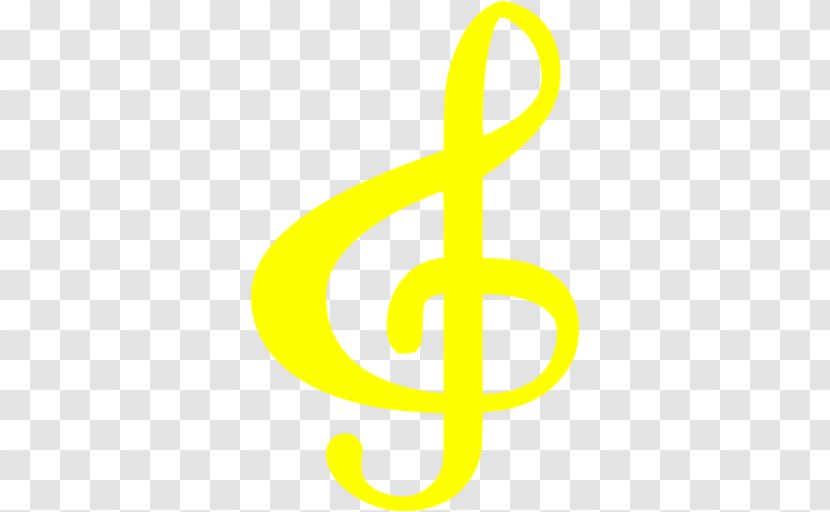 Yellow Clef Treble Musical Note - Cartoon Transparent PNG