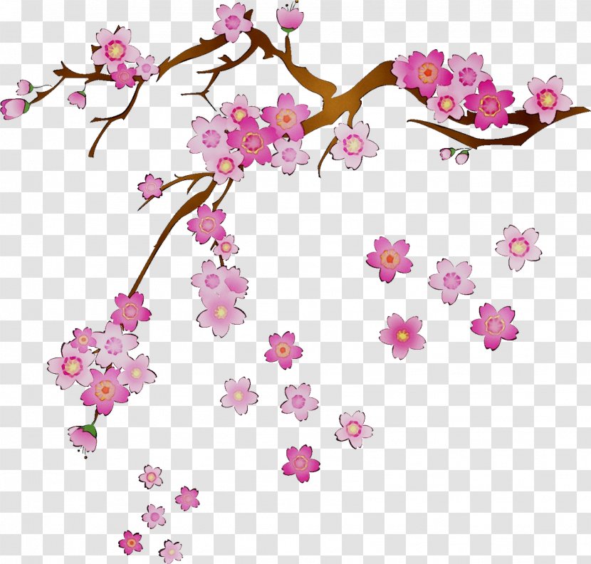 Cherry Blossom Cerasus Paper Branch Design Transparent PNG