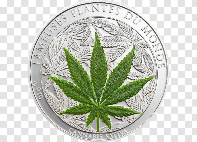 Cannabis Sativa Silver Coin - Collecting Transparent PNG
