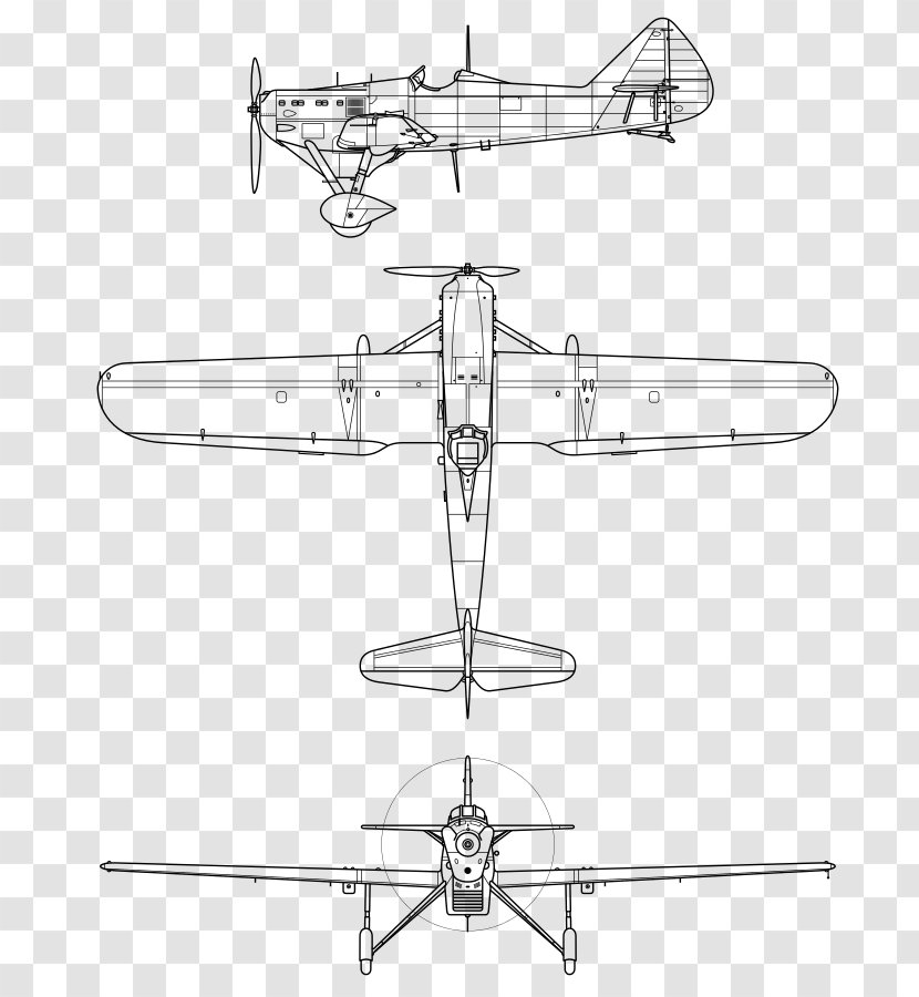 Dewoitine D.520 D.500 Airplane D.510 Vought F7U Cutlass - Black And White Transparent PNG