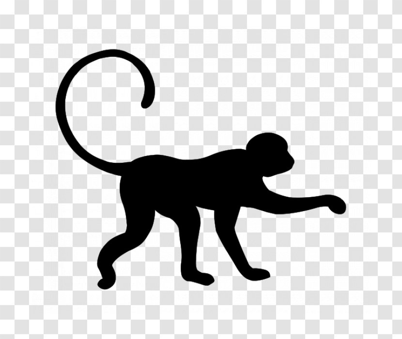 Primate Monkey Tree Care Chimpanzee Sticker - Black And White Transparent PNG