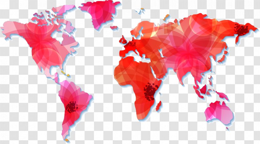Globe World Map - Vector Color Of The Transparent PNG