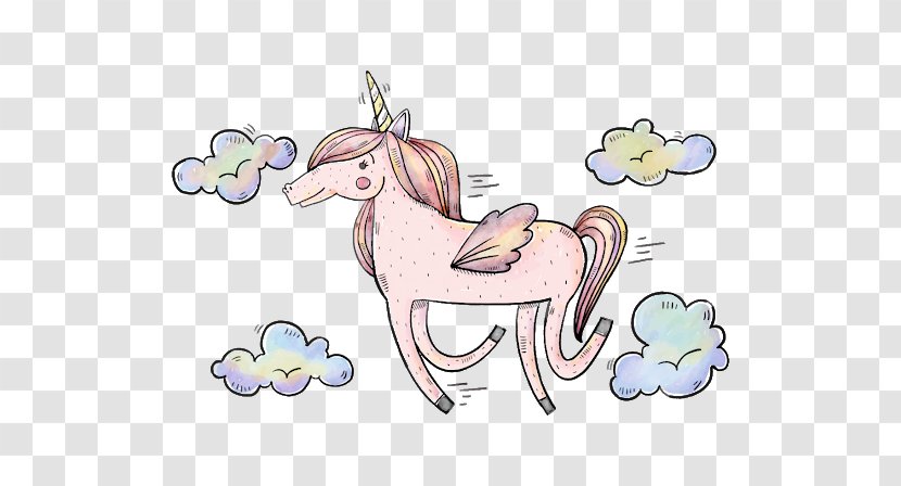 Unicorn Drawing - Watercolor Transparent PNG