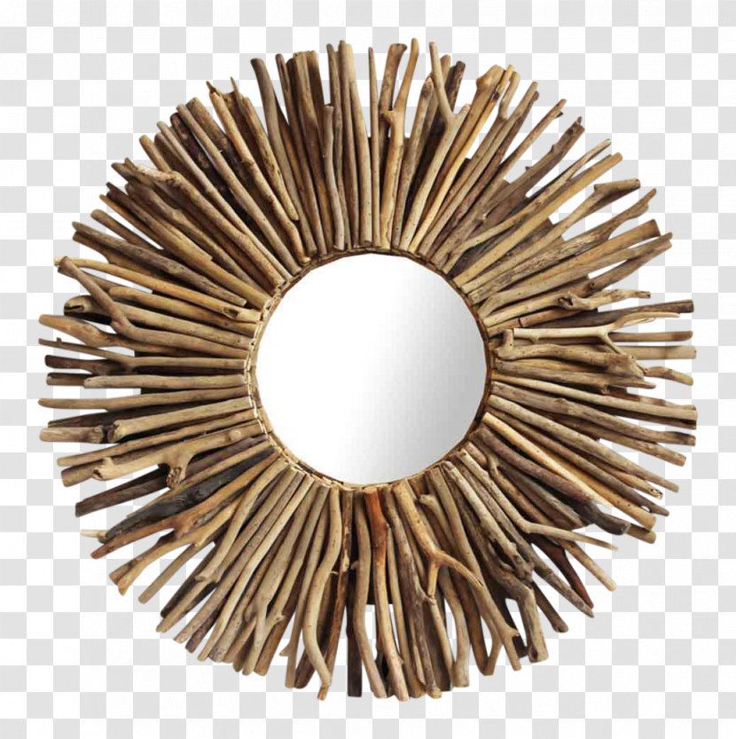 Beachcrest Home Driftwood Sunburst Mirror Wall Moroccan Style Transparent PNG