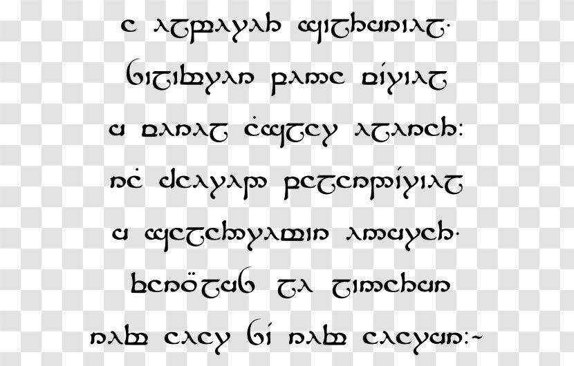 The Lord Of Rings A Elbereth Gilthoniel Tengwar Quenya Sindarin - Number - Beret Transparent PNG