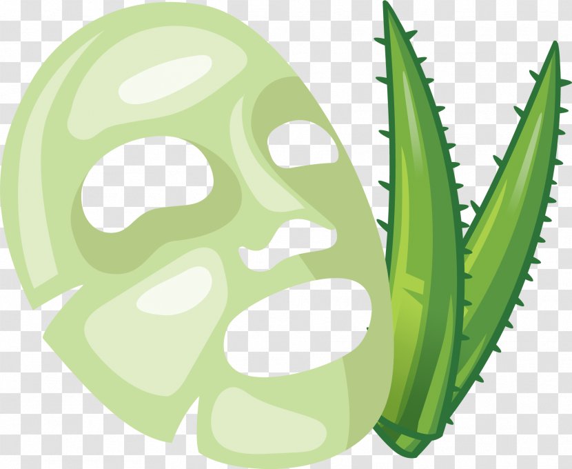 Aloe Vera Euclidean Vector Facial - Cream - Hand-painted Mask Transparent PNG