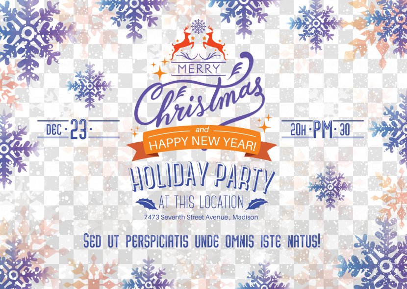 Poster Christmas New Year - Violet - Merry Design Transparent PNG