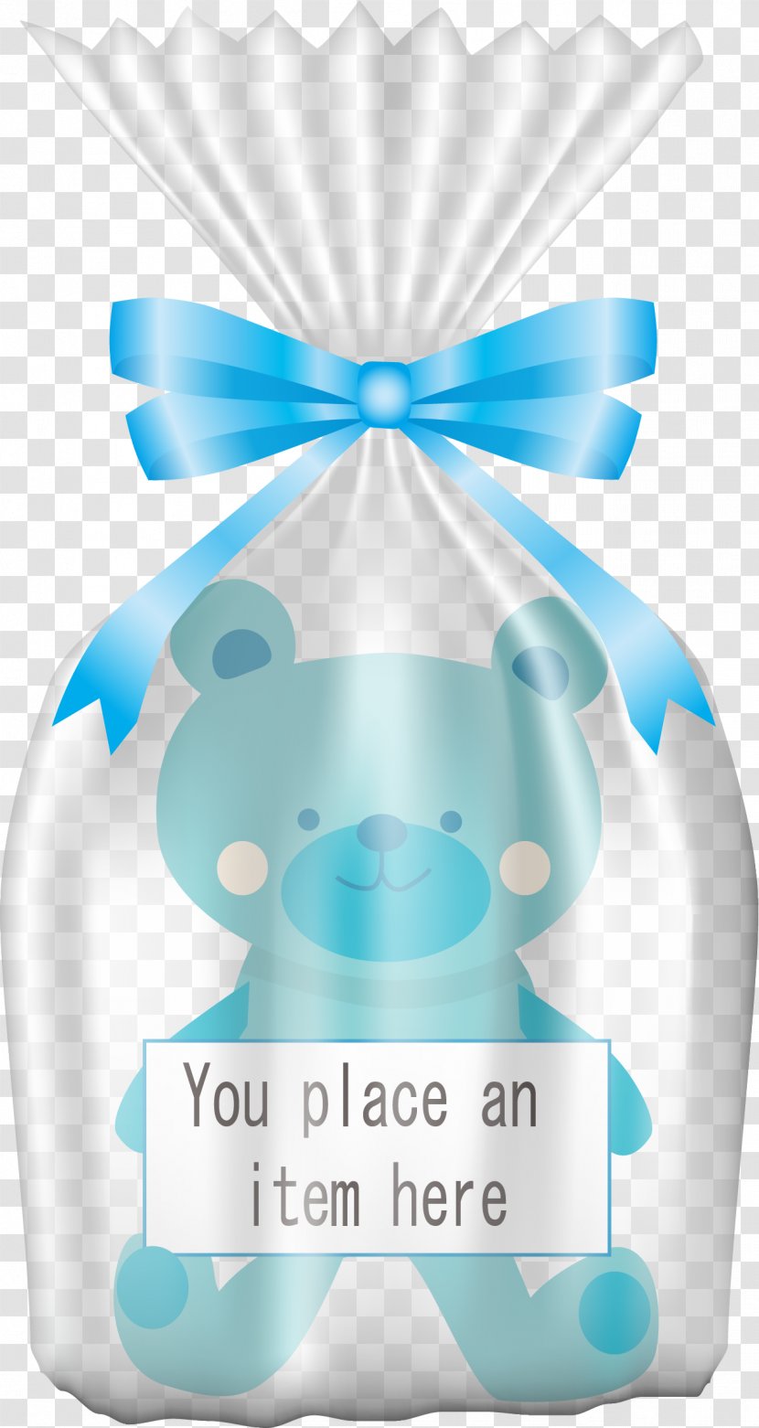 Packaging And Labeling Ribbon - Liquid - Hand Painted Blue Bear Transparent PNG