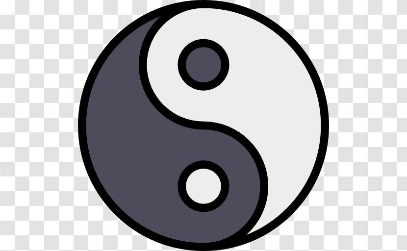 Line Circle Symbol Clip Art - Black And White - Yin Yang Transparent PNG