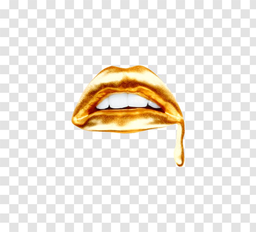 Lip Gold Art Velvet Noose Mouth - Throw Pillows - Kiss Transparent PNG