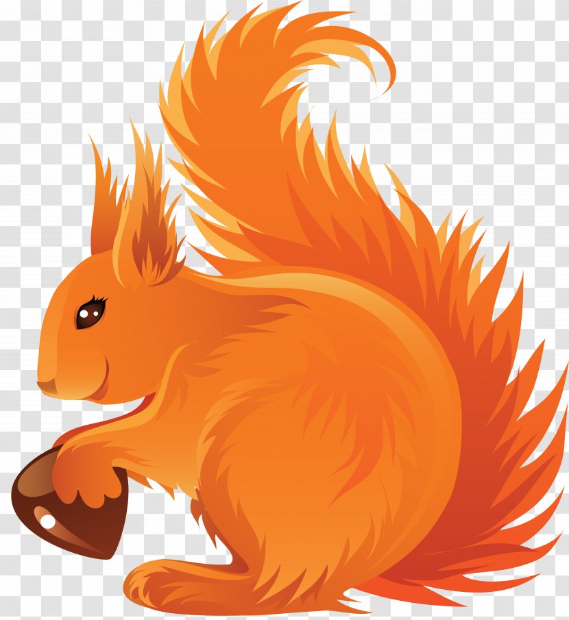 Drawing Acorn Red Squirrel Clip Art - Orange Transparent PNG
