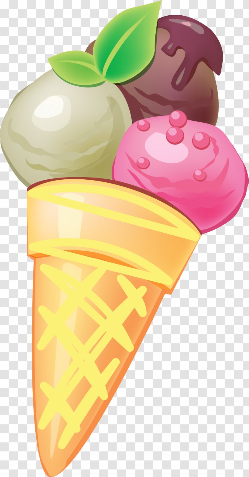 Ice Cream Cone Food - Colorful Delicious Transparent PNG