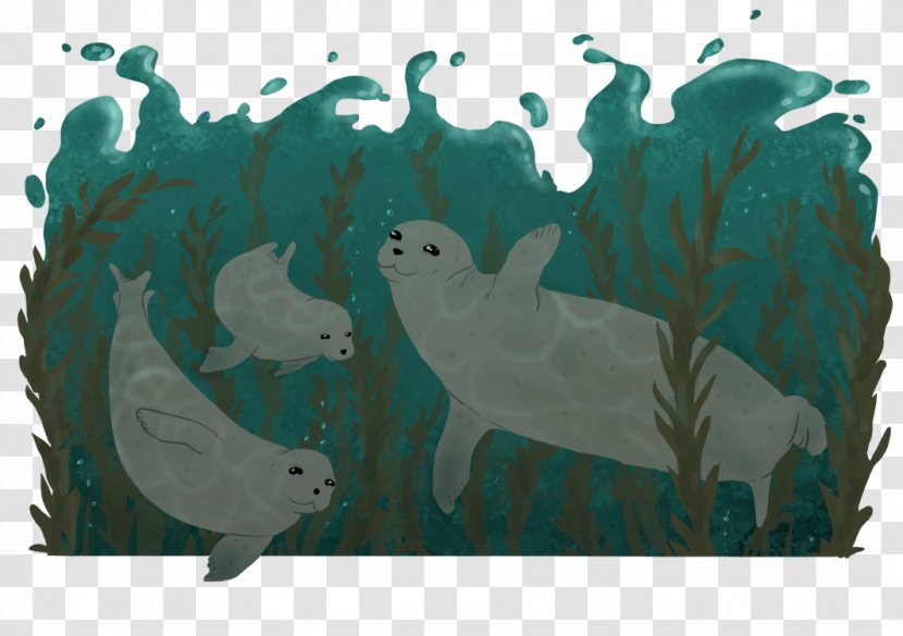 Marine Mammal Green Visual Arts Painting - Turquoise Transparent PNG