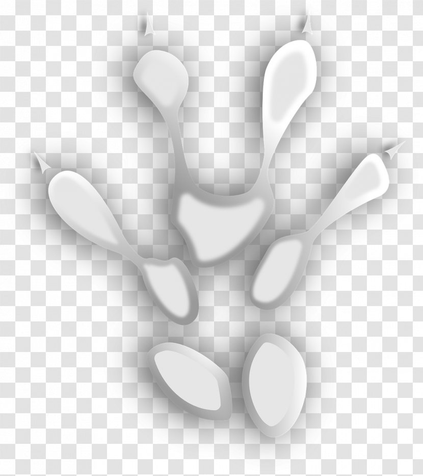 Gray Wolf Black And White Footprint - Silhouette - Animal Footprints Transparent PNG