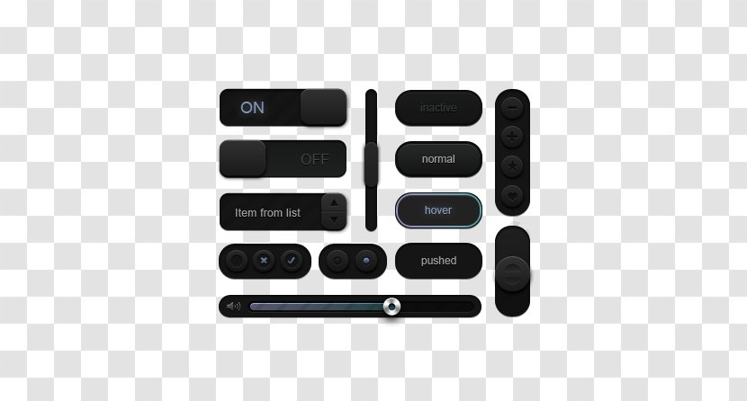 Responsive Web Design Button User Interface - Black Buttons Transparent PNG